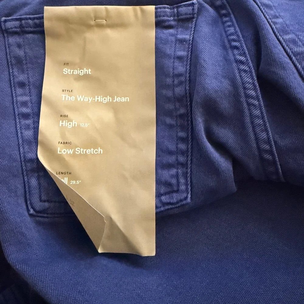 Everlane The Way High Jeans‎ Straight Size 24 Tall Blue NWT New